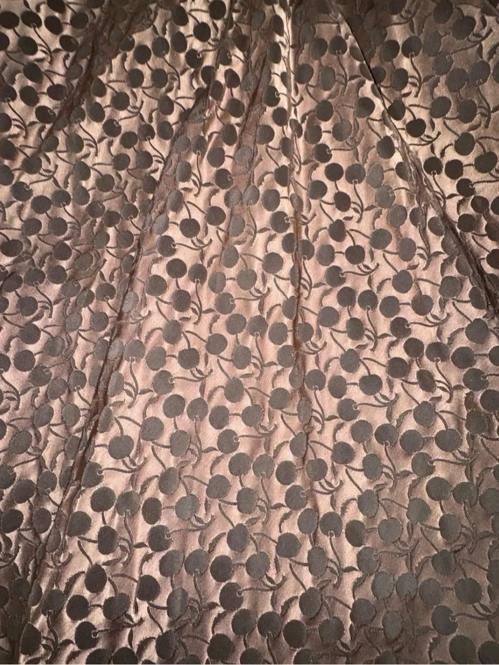 1950’s Vintage Floral Jacquard A-Line Circle Skirt - Rose Brown Cherry Print